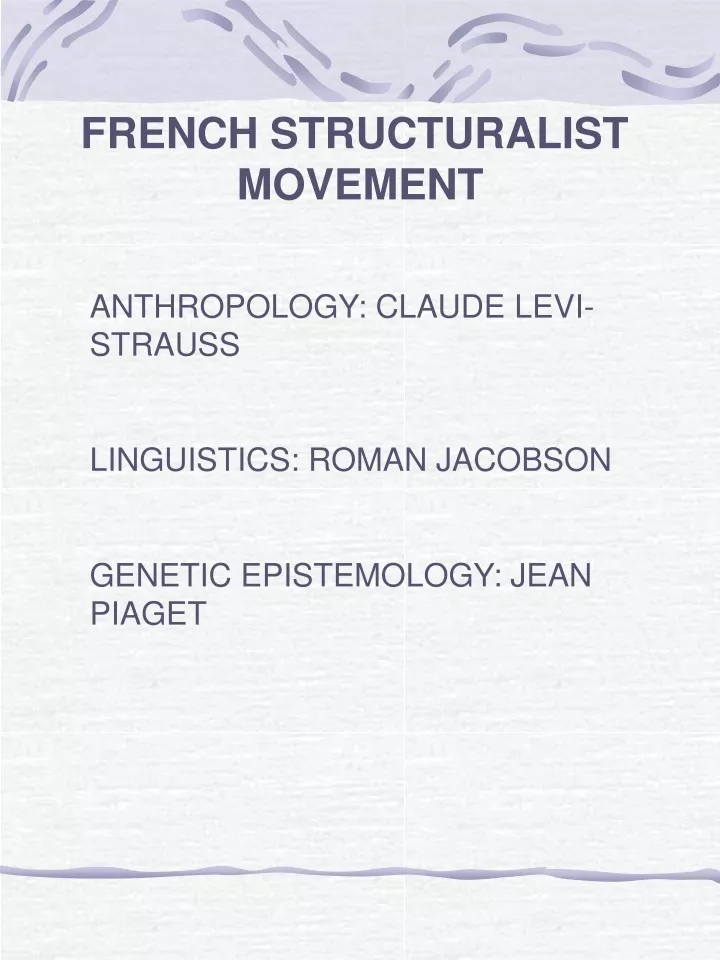 french structuralist movement