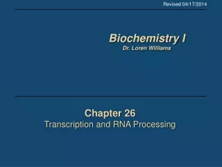 Chapter 26 Transcription and RNA Processing