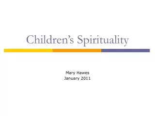 Children’s Spirituality