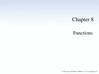 Chapter 8 Functions