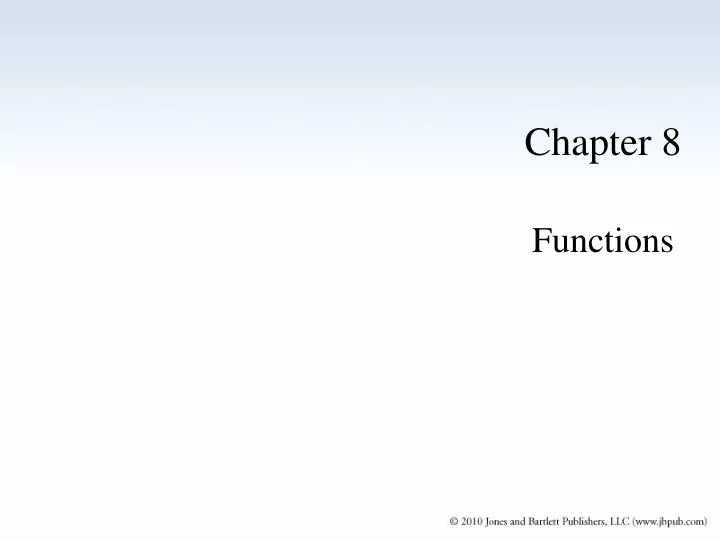 chapter 8 functions