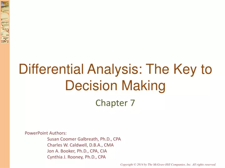 differential analysis the key to decision making