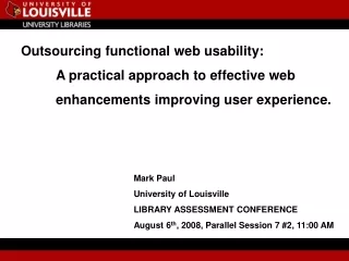 Outsourcing functional web usability:  	A practical approach to effective web
