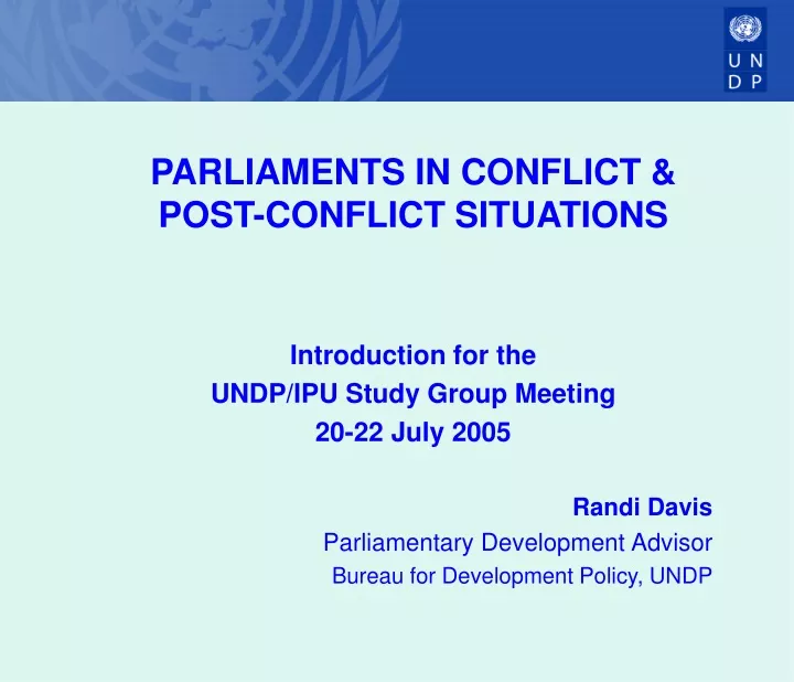 parliaments in conflict post conflict situations