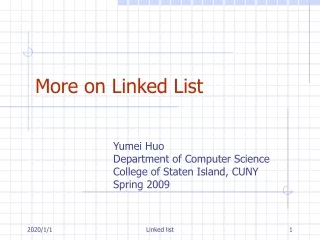 More on Linked List