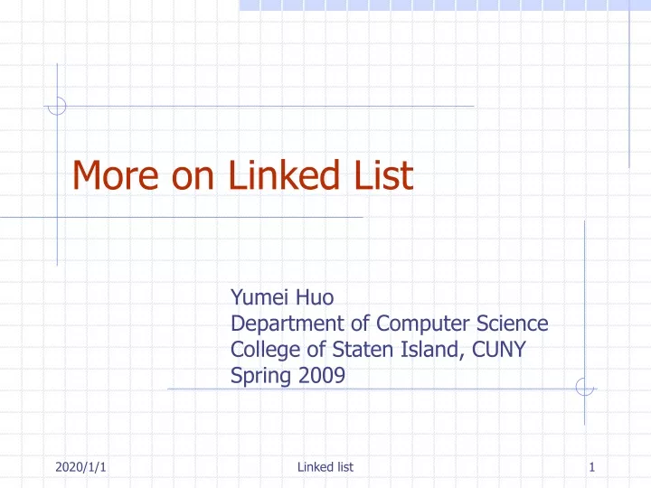 more on linked list