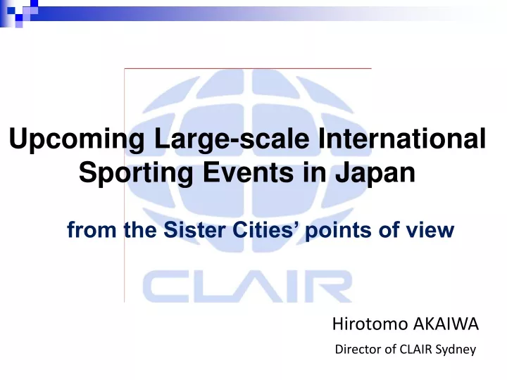 upcoming large scale international sporting events in japan
