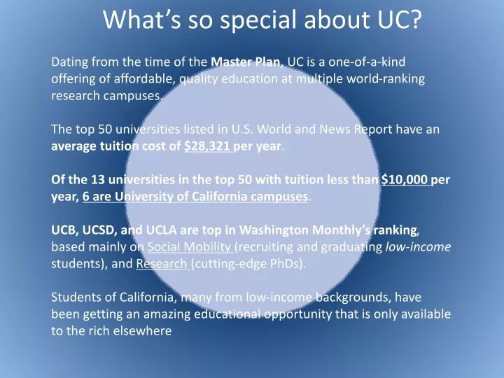 what s so special about uc