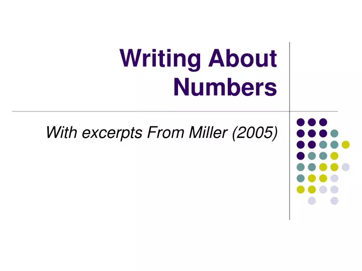 writing about numbers