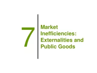 Market Inefficiencies: Externalities and Public Goods