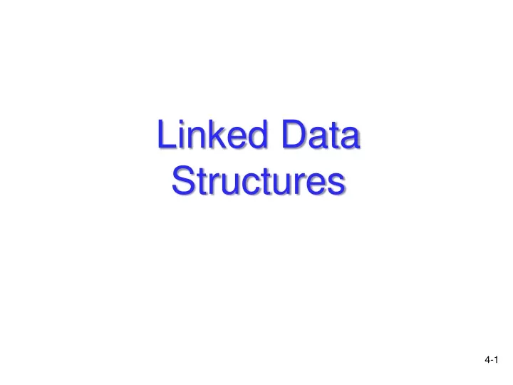 linked data structures