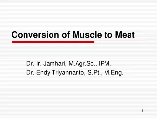 Conversion of Muscle to Meat