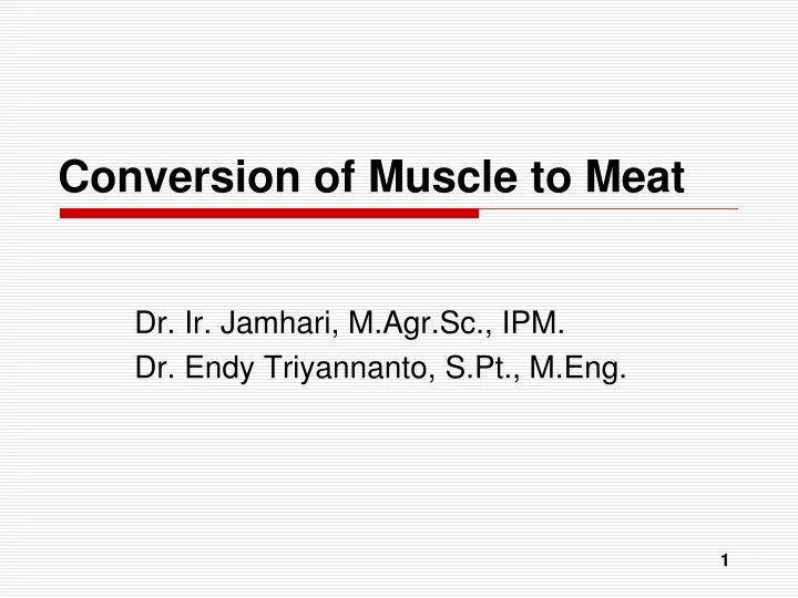 conversion of muscle to meat