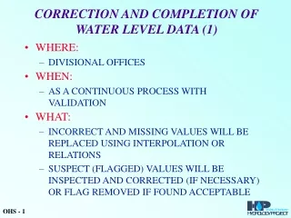 CORRECTION AND COMPLETION OF WATER LEVEL DATA (1)