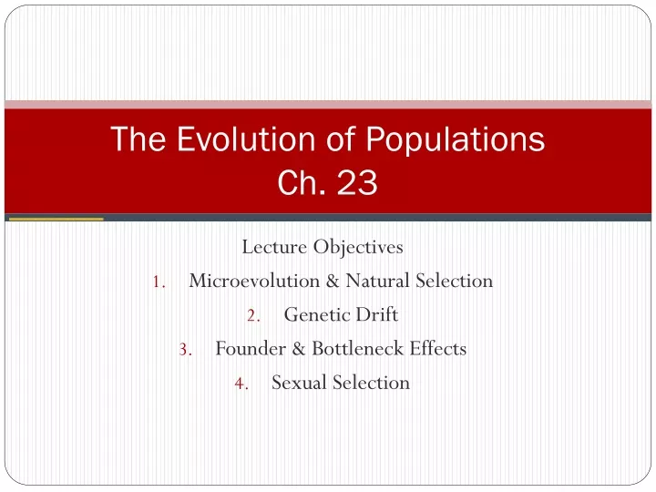 the evolution of populations ch 23