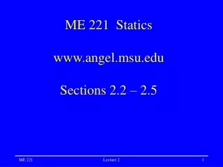 ME 221  Statics angel.msu Sections 2.2 – 2.5