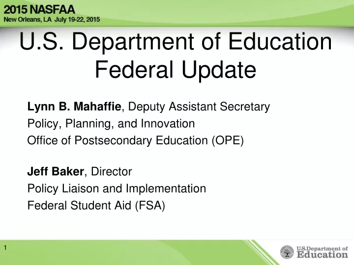 u s department of education federal update