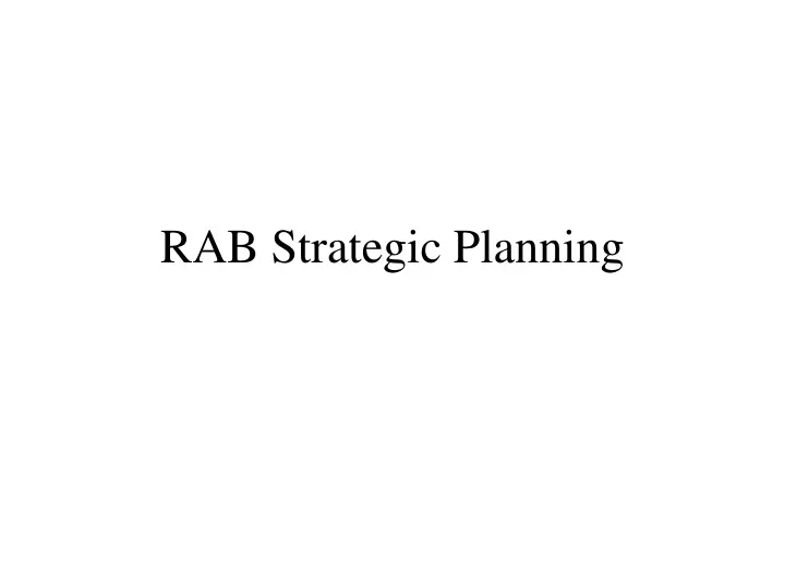 rab strategic planning