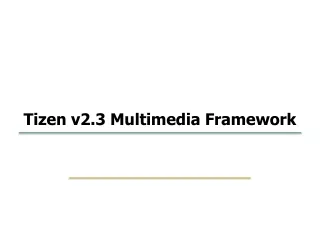 Tizen v2.3 Multimedia Framework