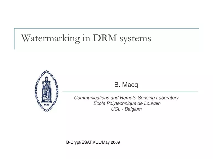 watermarking in drm systems