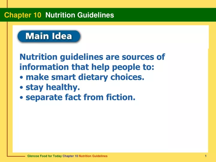 nutrition guidelines are sources of information
