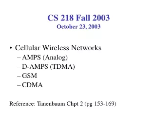 CS 218 Fall 2003 October 23, 2003