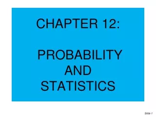 CHAPTER 12:  PROBABILITY  AND  STATISTICS
