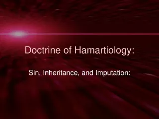 Doctrine of Hamartiology: