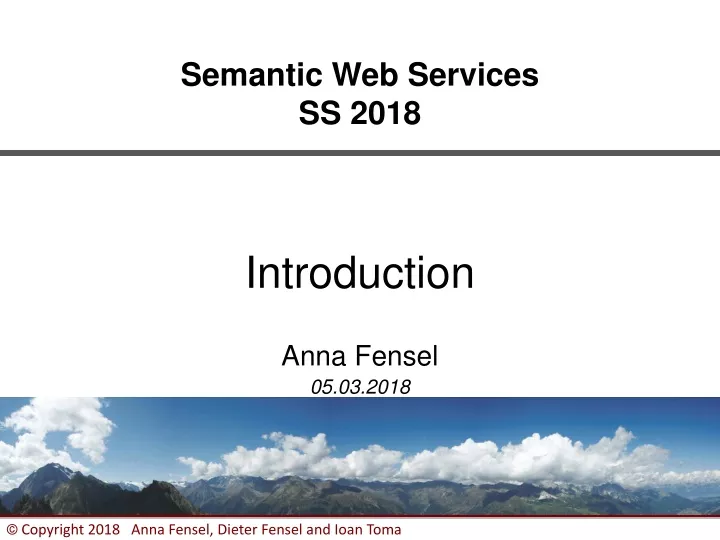 semantic web services ss 2018