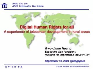Digital Human Rights for all A experience of telecenter development in rural areas