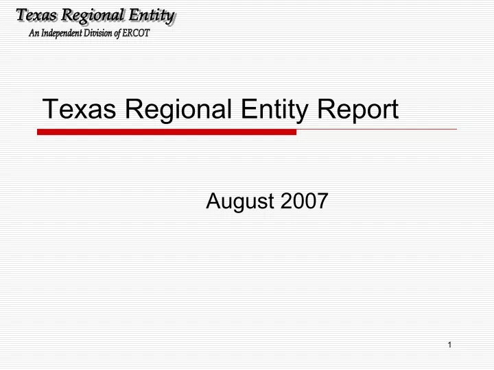 texas regional entity report