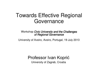 Professor Ivan Kopri? University of Zagreb, Croatia