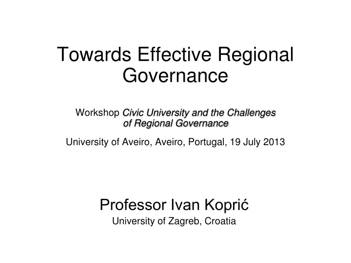 professor ivan kopri university of zagreb croatia