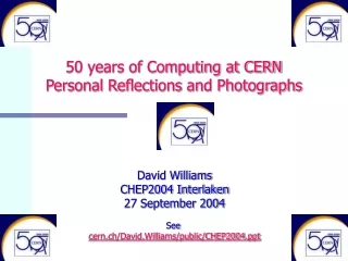 50 years of Computing at CERN Personal Reflections and Photographs
