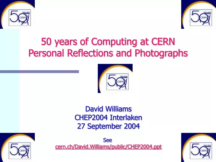 50 years of computing at cern personal reflections and photographs