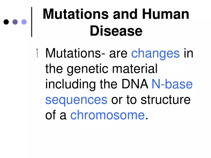 mutations and human disease
