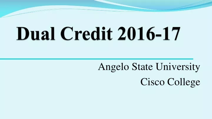 dual credit 2016 17