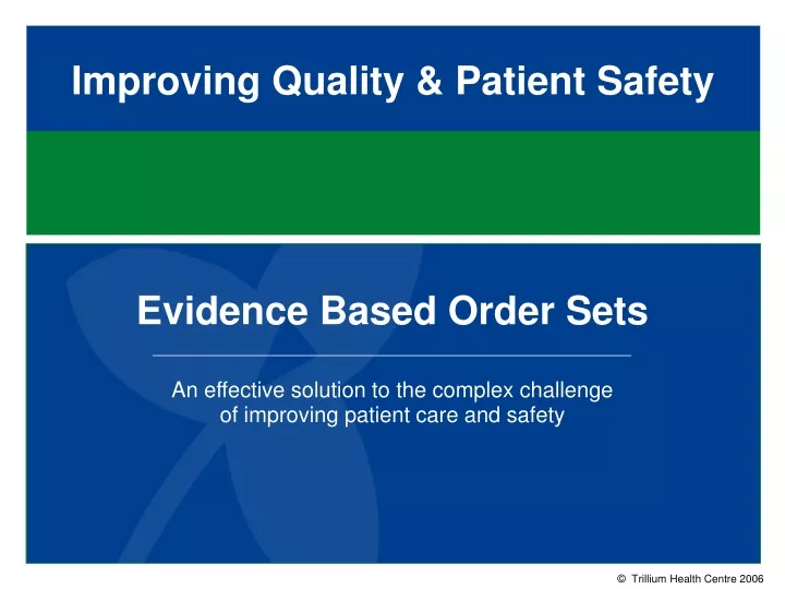 improving quality patient safety