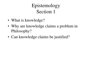Epistemology  Section 1