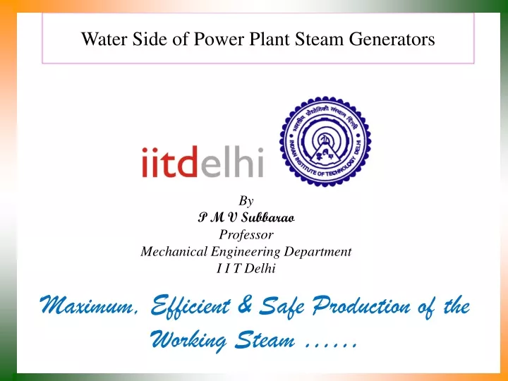 water side of power plant steam generators