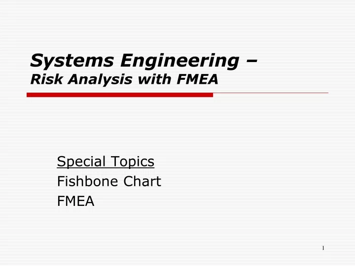 systems engineering risk analysis with fmea