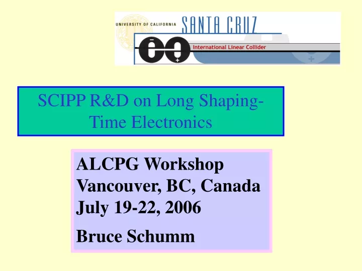 scipp r d on long shaping time electronics