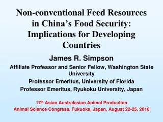 Non-conventional Feed Resources in China’s Food Security:  Implications for Developing Countries