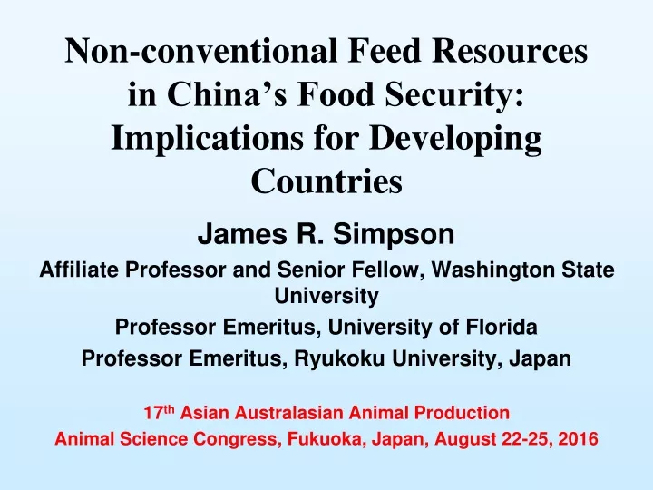 non conventional feed resources in china s food security implications for developing countries