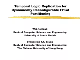 Temporal Logic Replication for Dynamically Reconfigurable FPGA Partitioning