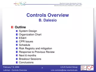 Controls Overview B. Dalesio