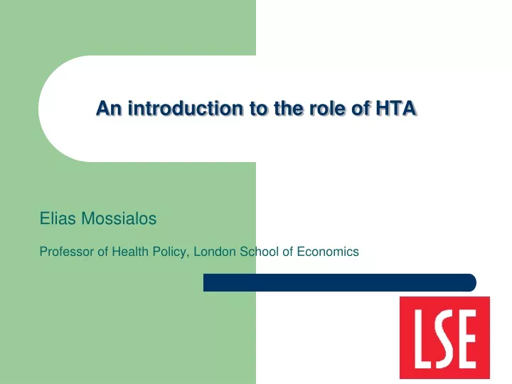 an introduction to the role of hta
