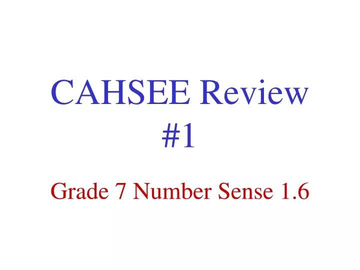 cahsee review 1