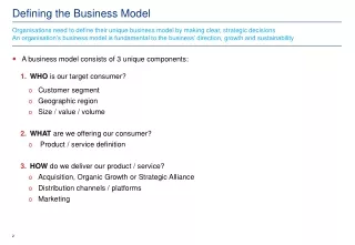 Defining the Business Model
