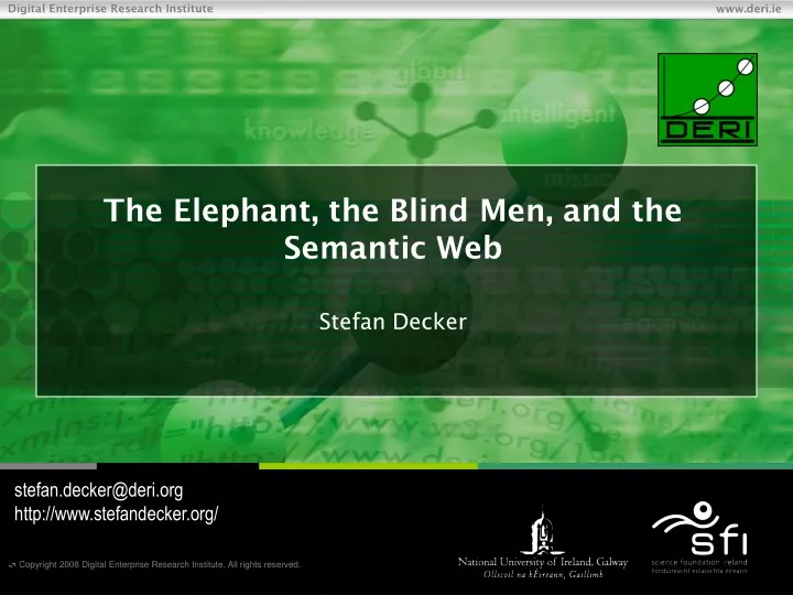 the elephant the blind men and the semantic web